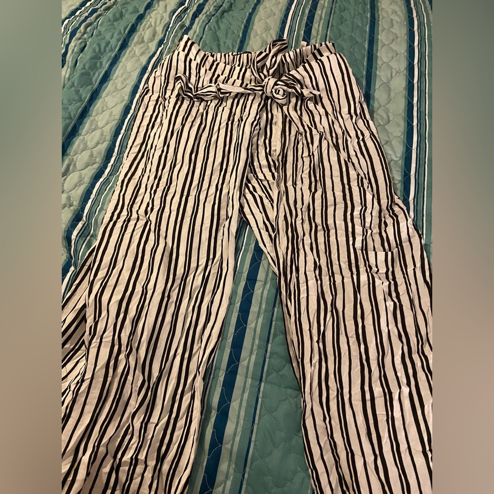 Boom boom jeans, medium strips flare pants
